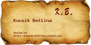 Kucsik Bettina névjegykártya